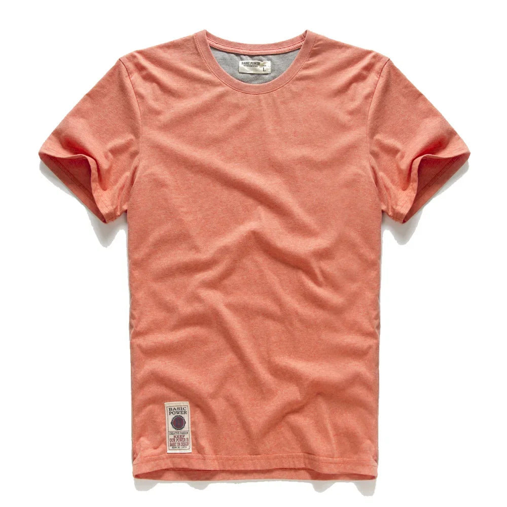 Men’s Classic Solid Cotton T-Shirt – Casual Basic O-Neck Tee – High-Quality Everyday Top 