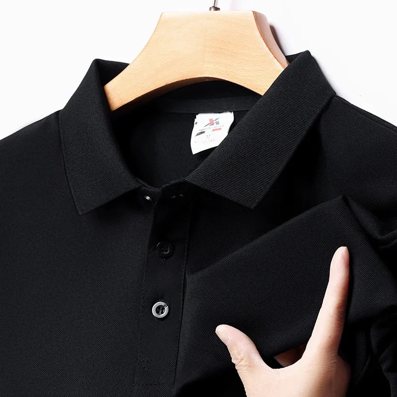 Men's Solid Color Polo Shirt – Summer Short Sleeve, Breathable & Comfortable Casual Top