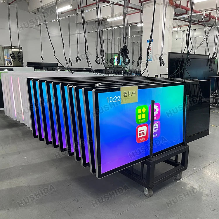 43"/55"/65"/75" Floor-Mounted 4K Ultra HD Vertical Touchscreen Advertising Display with WiFi and CMS Software – Indoor LCD Digital Signage Totem