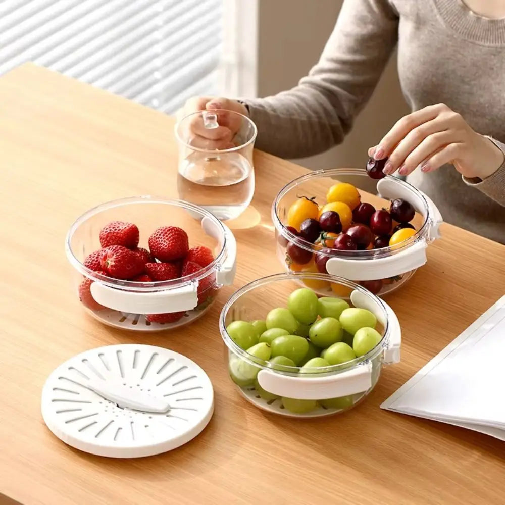 2-in-1 Folding Rice Washer & Strainer Bowl with Lid – Multi-Function Plastic Basin for Rinsing Fruits, Vegetables & Grains