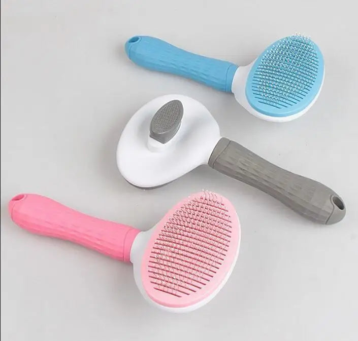 Pet Grooming Brush – Stainless Steel Comb for Long-Haired Dogs & Cats, Hair Removal and Cleaning Tool