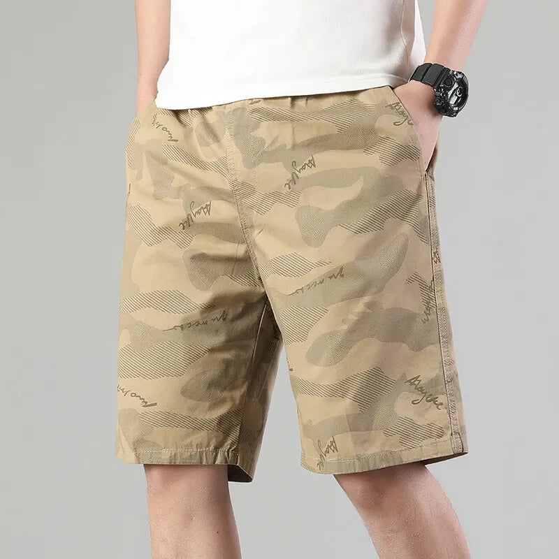 Men’s Relaxed Fit Sweat Shorts – Elastic Waist Cotton Cargo Gym Shorts with Drawstring, Casual and Comfortable