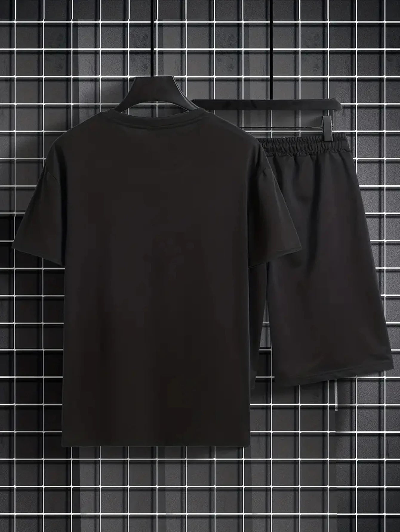 Men's Summer Two-Piece Set – Printed Short Sleeve T-Shirt & Shorts, Trendy Round Neck Sports Outfit for Casual Wear