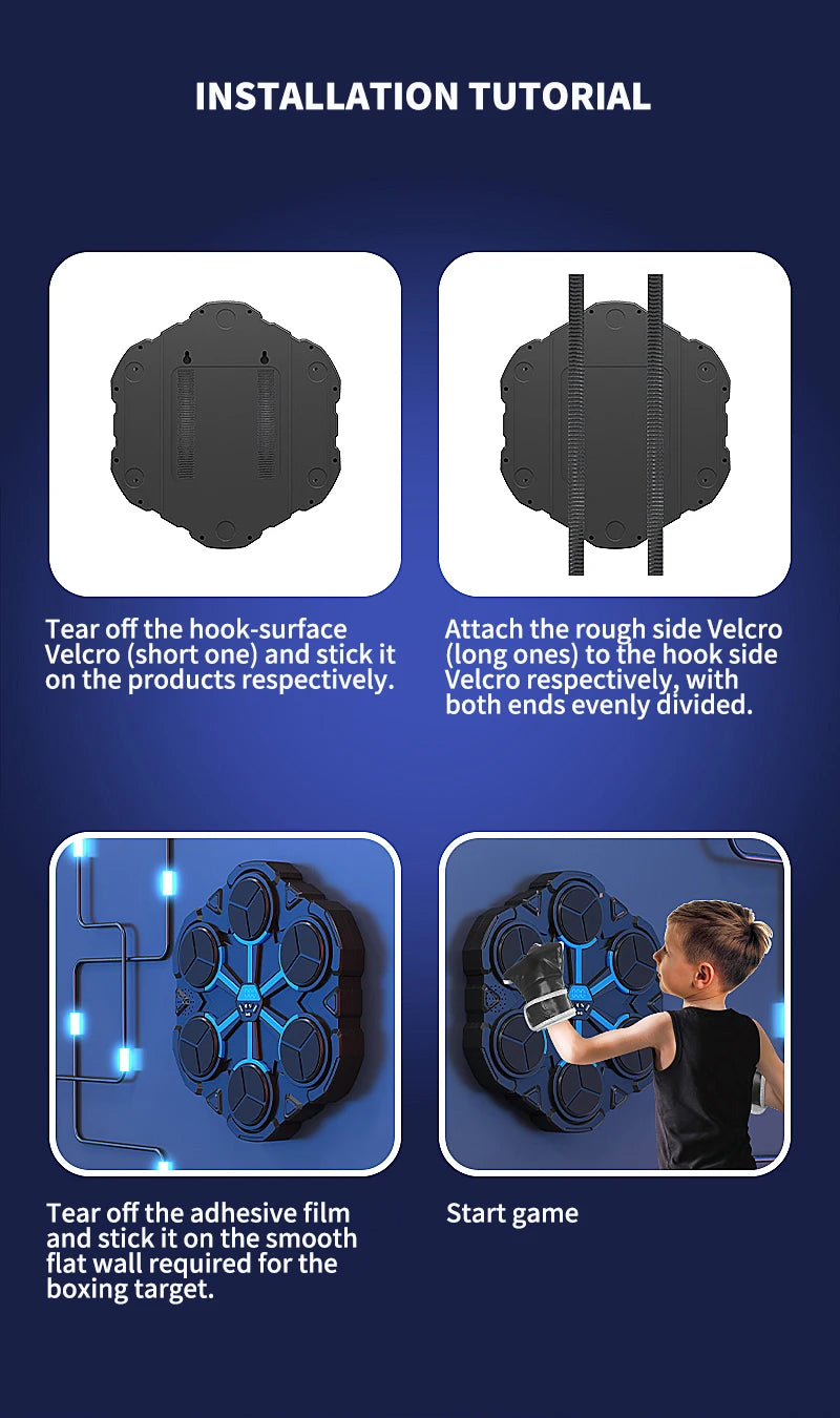Smart Music Boxing Trainer – Interactive Wall-Mounted Target for Kids & Adults, Electronic Reaction Training Device for Home, Sanda & Fitness