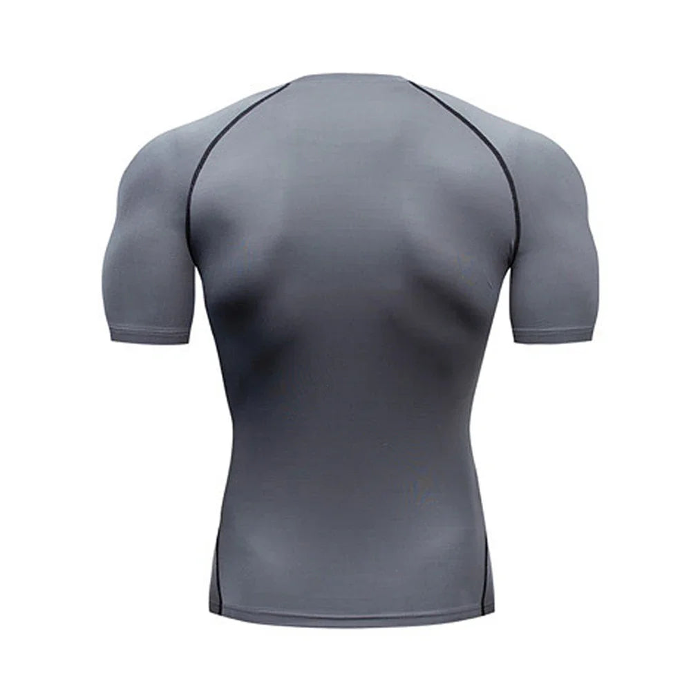 Men’s Summer Compression Workout T-Shirt – Tight-Fit Quick-Dry Athletic Tee for Gym, Running, and Fitness Training