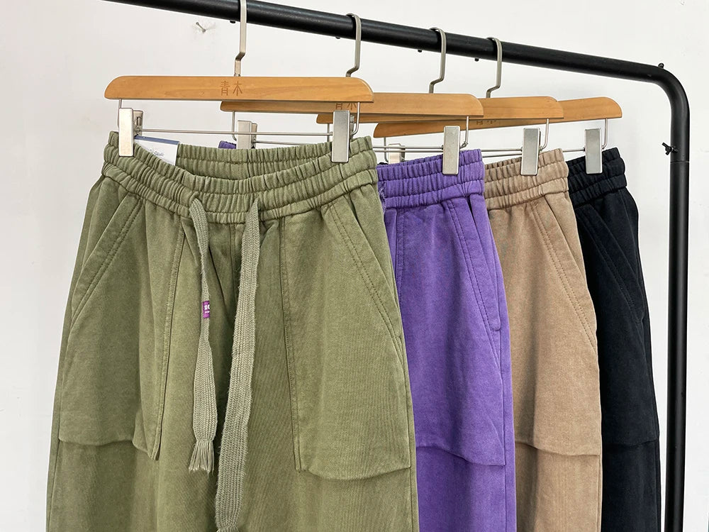 Premium Plus-Size Men's Sweatpants, Loose Fit Streetwear Joggers, Korean Style Baggy Harajuku Trousers
