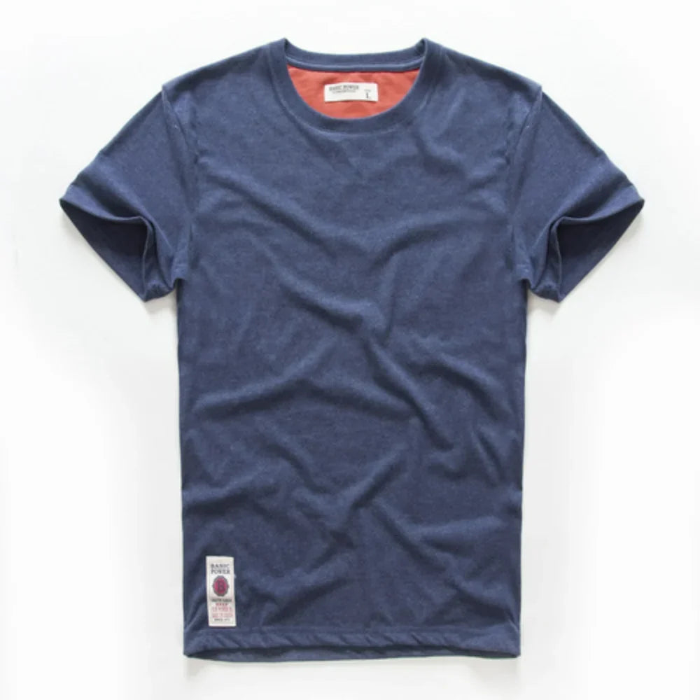 Men’s Classic Solid Cotton T-Shirt – Casual Basic O-Neck Tee – High-Quality Everyday Top 