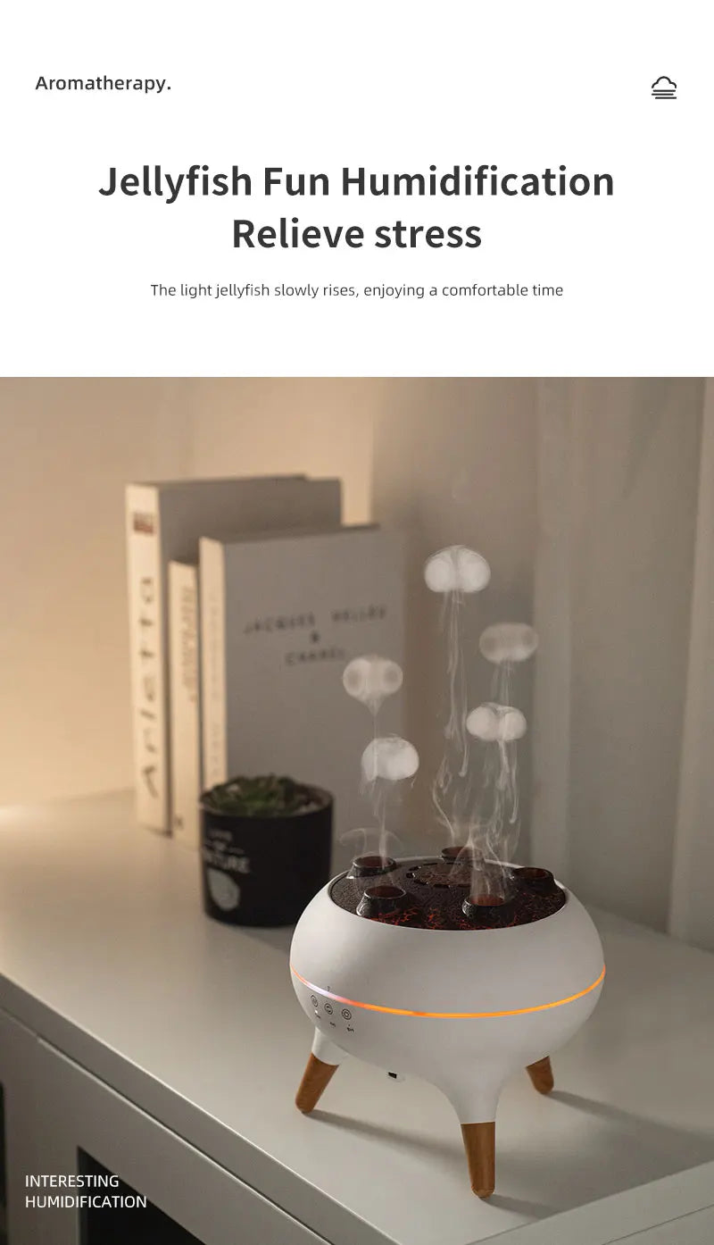 Creative Jellyfish-Shaped Ultrasonic Aroma Humidifier with Remote Control – Essential Oil Diffuser & Mist Maker