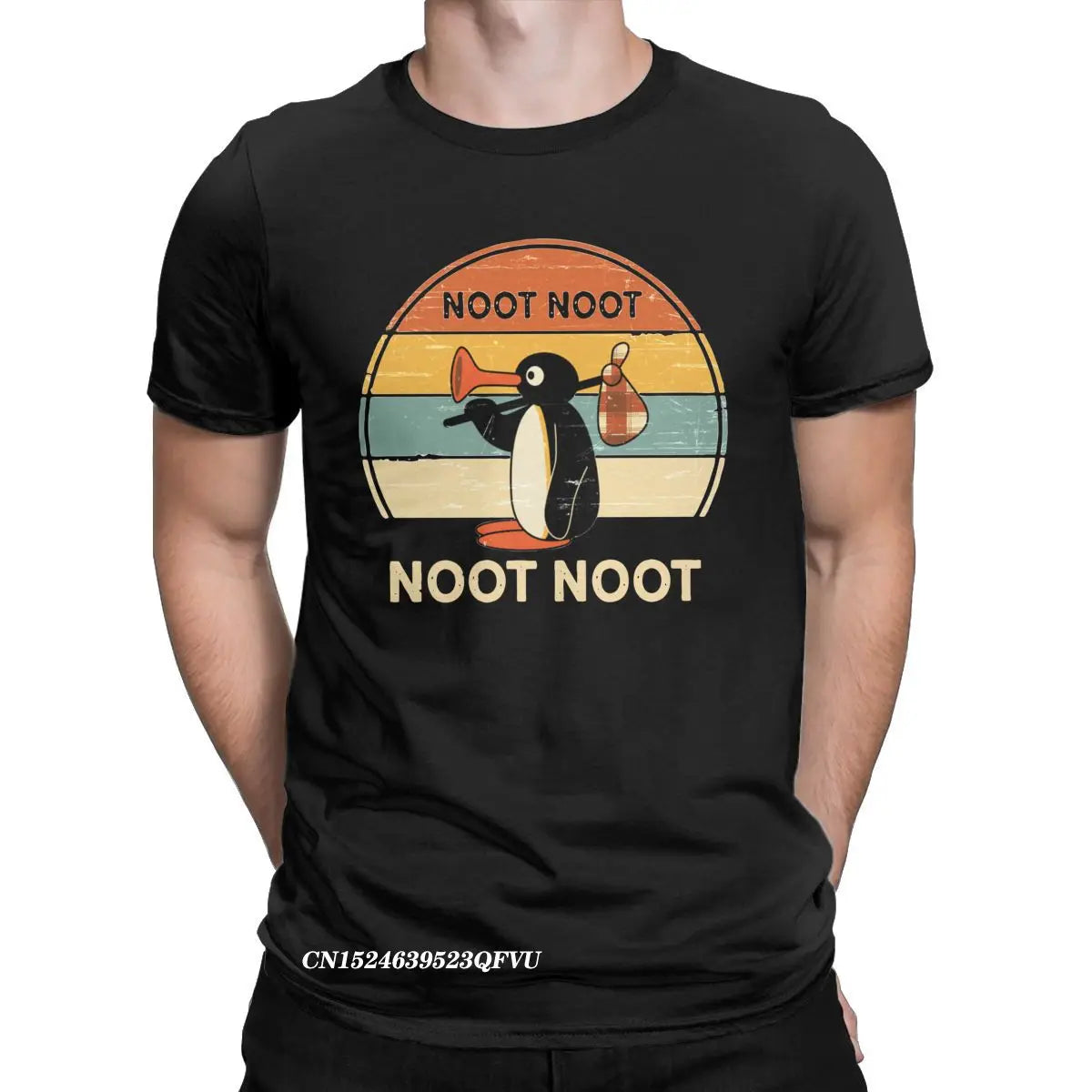 Funny Pingu "Noot Noot" Meme T-Shirt – Unisex Harajuku Graphic Tee, Premium Cotton Crewneck for Men & Women