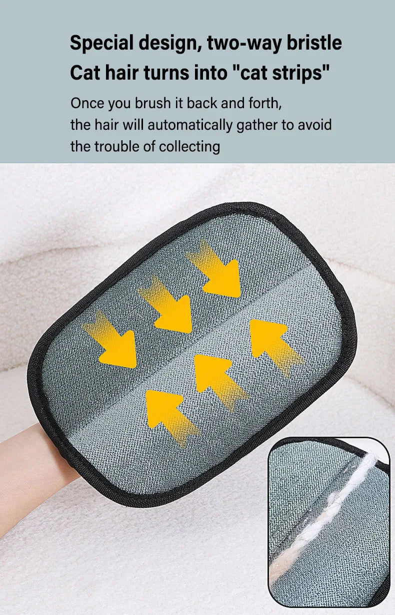 Pet Hair Remover Glove & Brush – Household Hair Cleaning Tool for Cats & Dogs, Lint Scraper for Furniture and Clothing