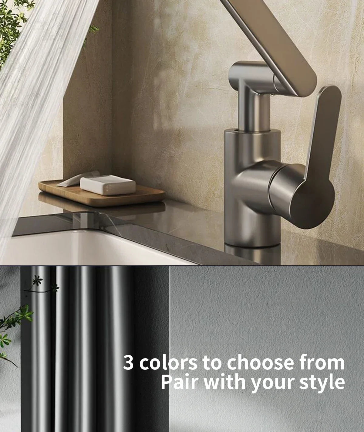 1080° Rotating Basin Faucet – Hot & Cold Multi-Function Booster Tap for Bathroom & Kitchen Use