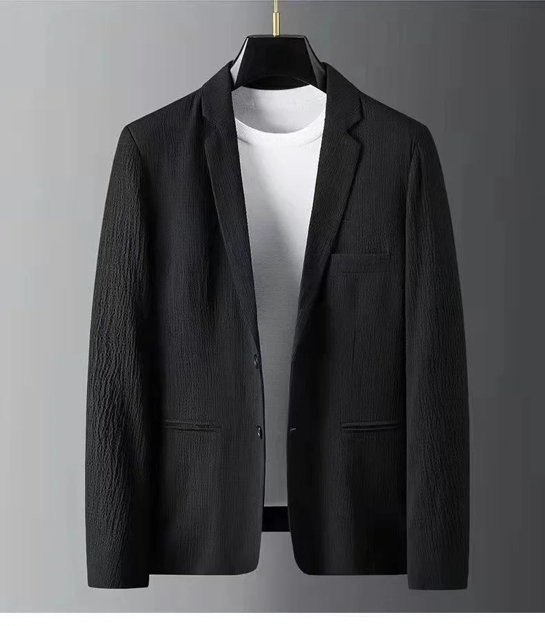 2024 New Summer & Autumn High-Quality Men's Long Sleeve Casual Suit Korean Style Two-Piece Set