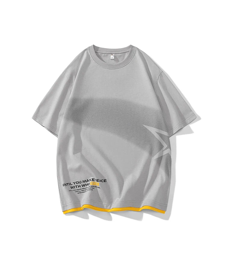 Men’s Loose Fit Letter Print T-Shirt – Harajuku Y2K Streetwear Short Sleeve Casual Tee