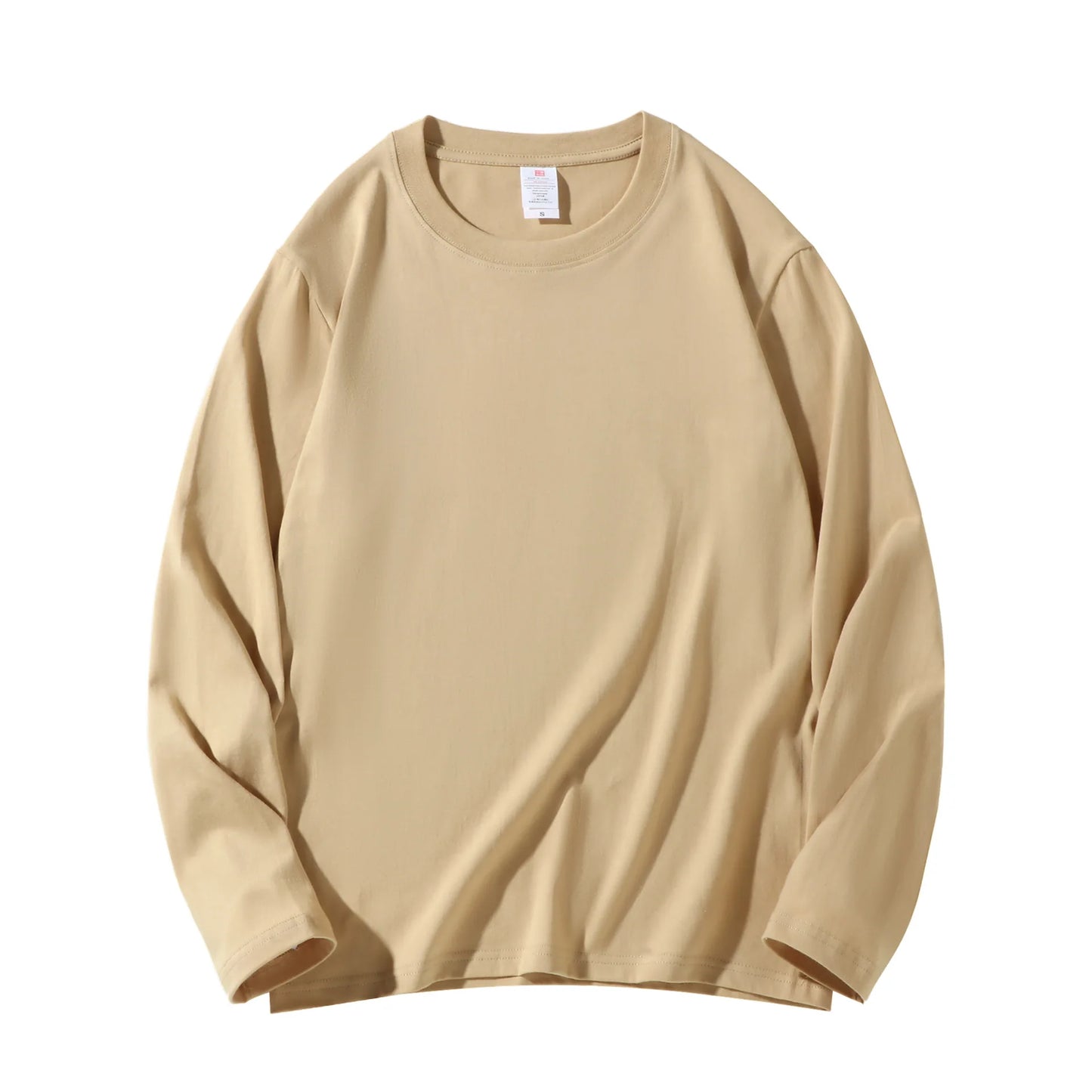 MRMT 2025 Men's 100% Cotton Long Sleeve T-Shirt – Solid Color Crew Neck Casual Top