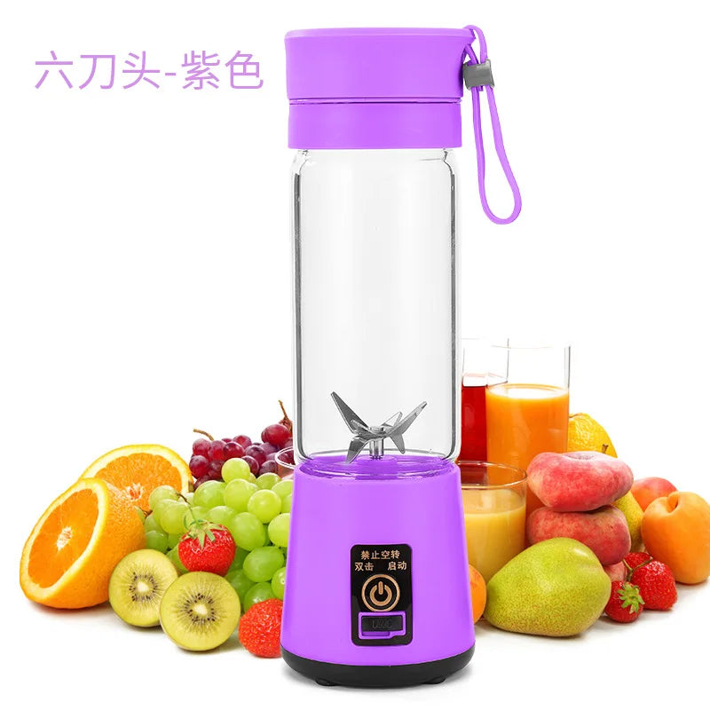 Portable Mini Electric Juicer Blender – USB Rechargeable Fruit Mixer & Multifunctional Smoothie Maker