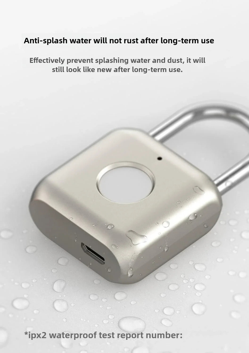 Smart Fingerprint Padlock – Electronic Lock for Luggage, Cabinets, Dorms, and More – Biometric Unlock for Secure Access