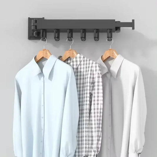 Wall-Mounted Retractable Clothes Drying Rack – Foldable Aluminum Hanger for Balcony, Laundry Room & Indoor Use
