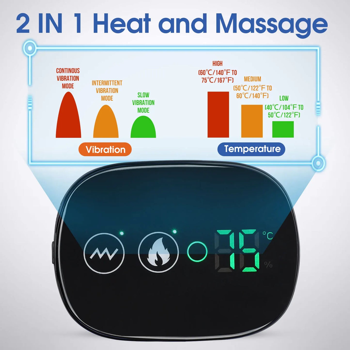Rechargeable Electric Shoulder Massager with Heating & Vibration – Thermal Therapy Belt for Knee & Arthritis Pain Relief