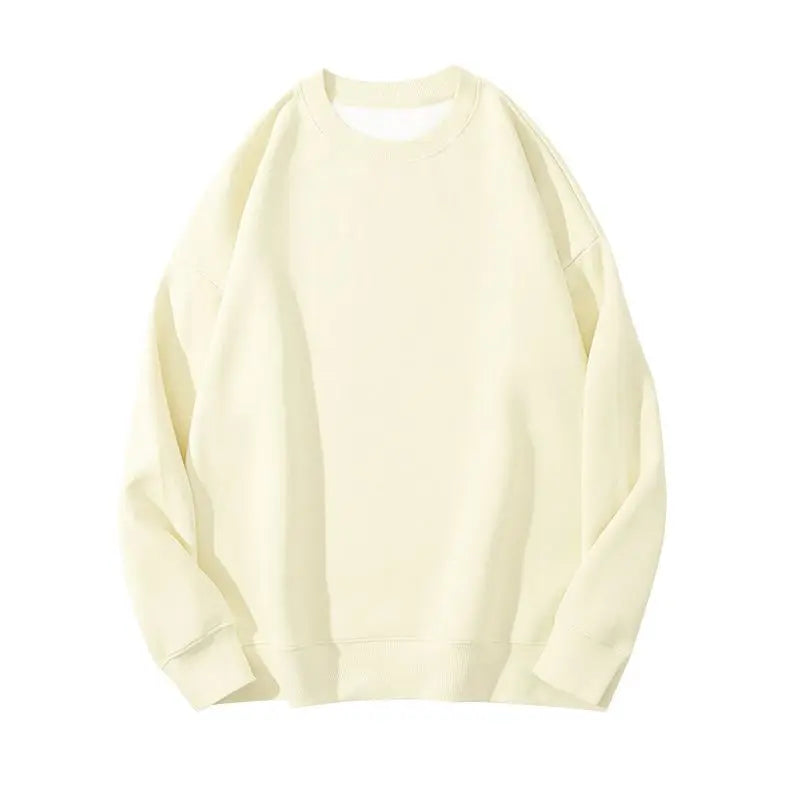 Women’s Pure Cotton White Hoodie – Solid Color, Loose Yet Slim Fit, Perfect for Autumn/Winter 2025, Stylish and Versatile Top