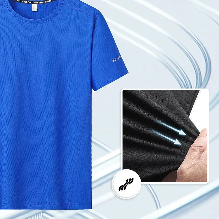 Plus Size Men’s Quick-Dry Oversized T-Shirt, Round Neck, Short Sleeve, Available in 5XL and 6XL