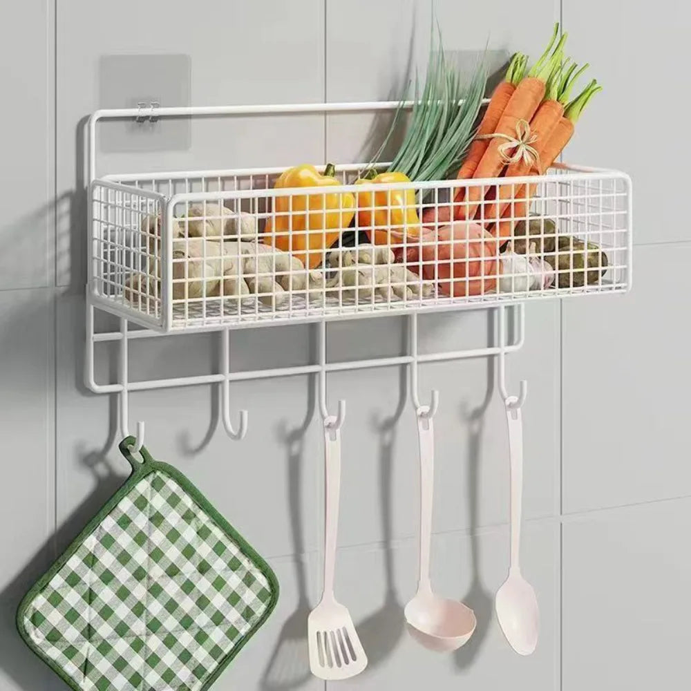 Wall-Mounted Iron Bathroom Shelf – No-Drill Storage Rack, Single-Layer Organizer for Toilets & Washrooms