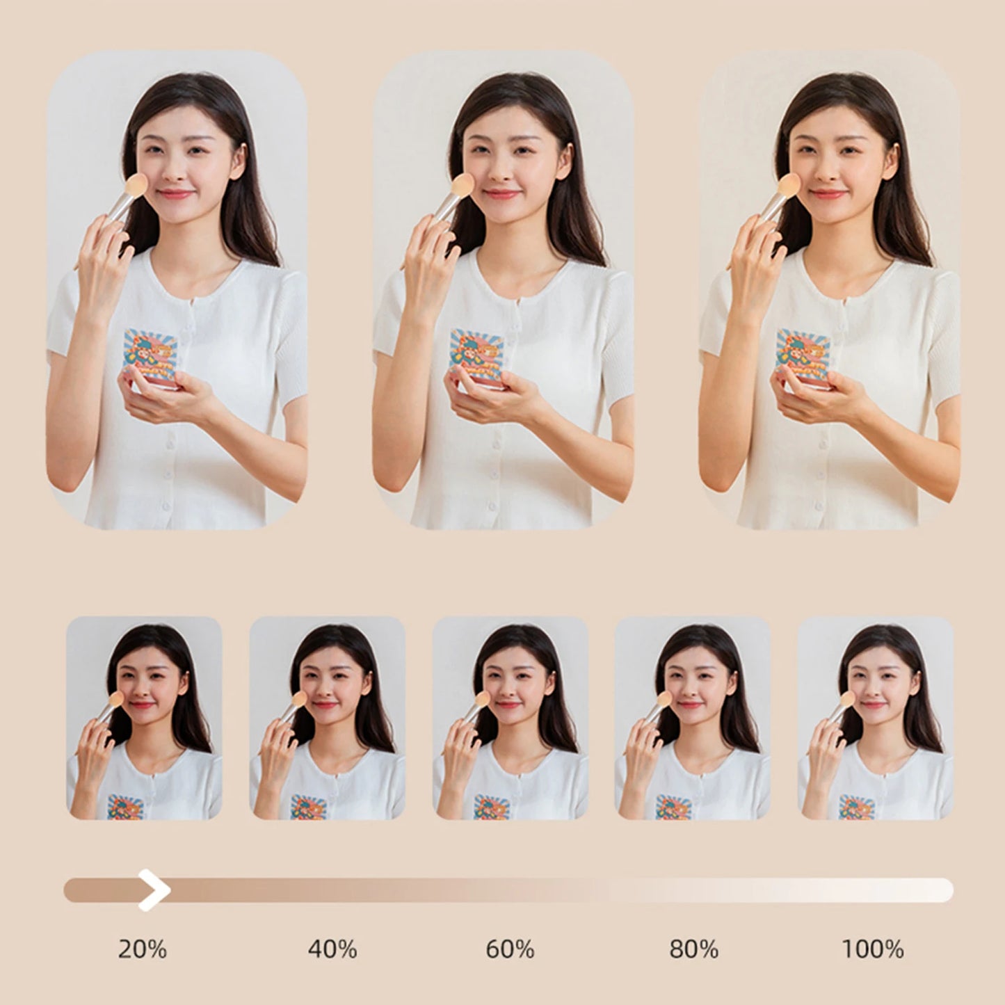 Portable Magnetic Selfie Ring Light with Built-in Mirror, Foldable 180° LED Phone Flash Compatible with MagSafe
