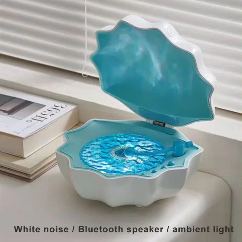 Retro-Style Portable Bluetooth Speaker with Colorful Light Projection & White Noise – Wireless Music Player & Sleep Aid
