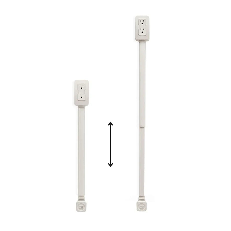 New 1-Piece Power Socket Extender with 2 Outlets, 180° Rotatable and Stretchable Length, Punch-Free Power Strip Extension Cord