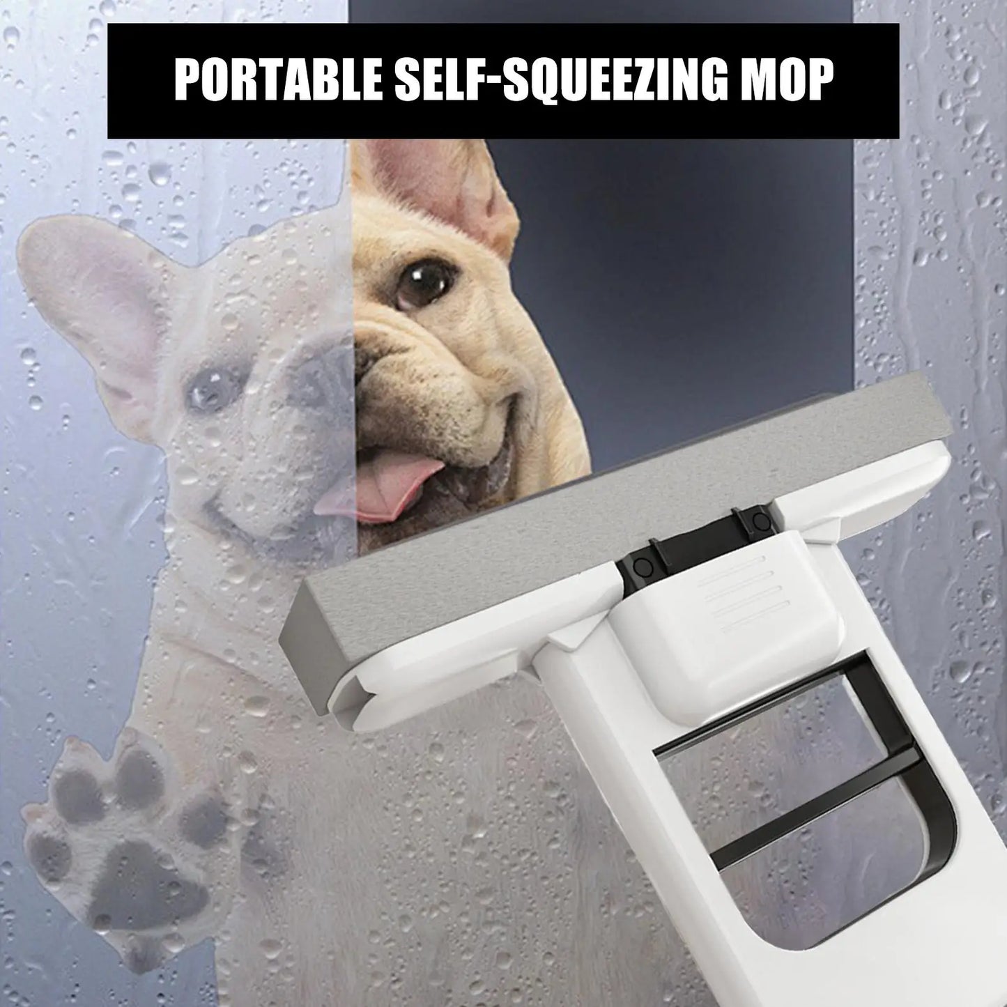 Compact Foldable Handheld Mop with Powerful Sponge Squeezer – Self-Squeezing Floor, Desk, Window & Car Cleaning Tool