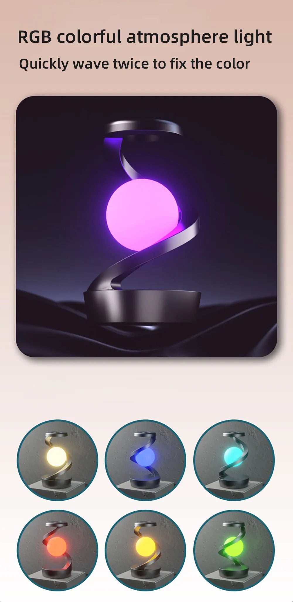 RGB Touch Night Lamp with Wireless Charging – Decorative Table Light for Bedroom, Bar, Hotel, and Gaming Room