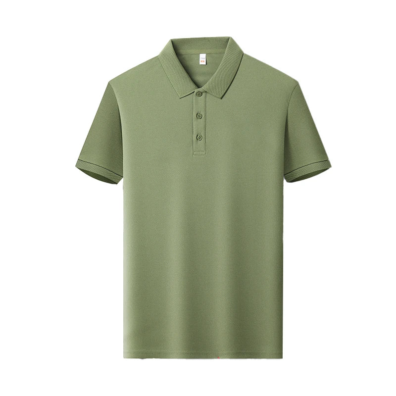 Men's Plain Short-Sleeve Polo Shirt – Summer Casual & Business Wear, Lightweight and Comfortable