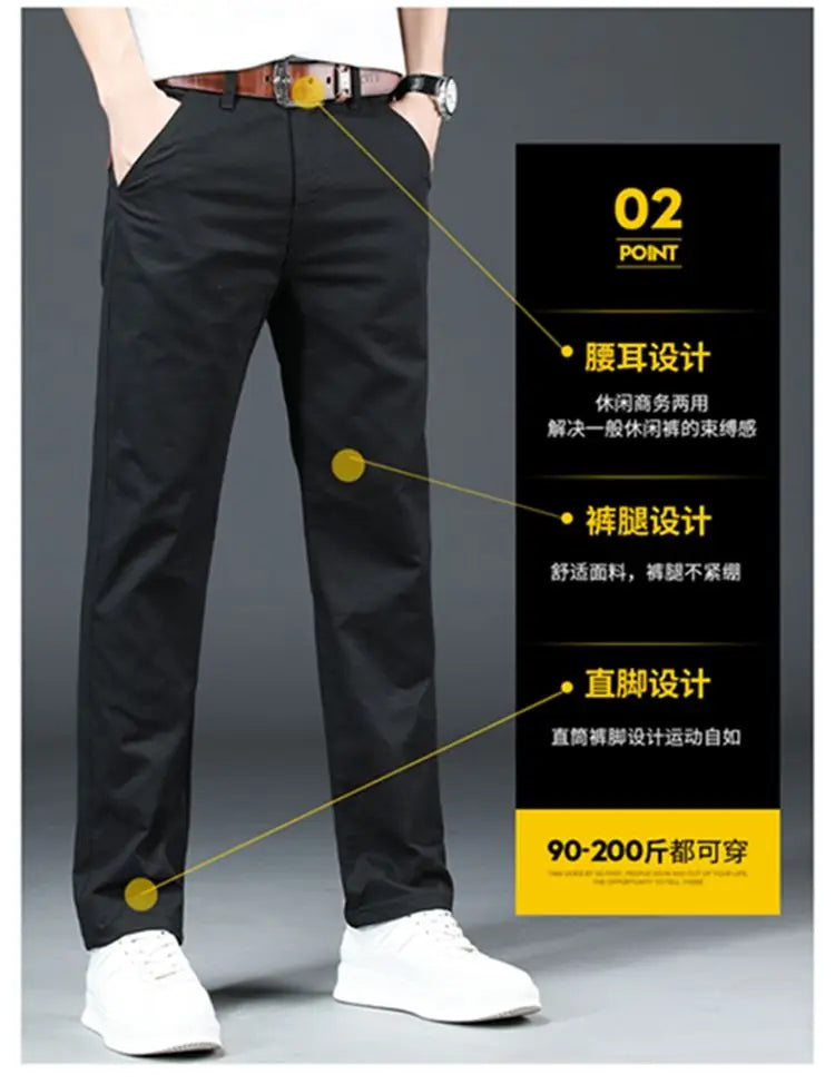 Men's Spring Loose-Fit Cotton Work Trousers – Durable Outdoor Straight-Leg Casual Business Pants 