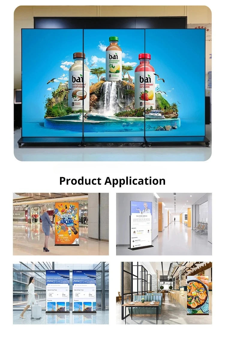43"/55"/65"/75" Floor-Mounted 4K Ultra HD Vertical Touchscreen Advertising Display with WiFi and CMS Software – Indoor LCD Digital Signage Totem