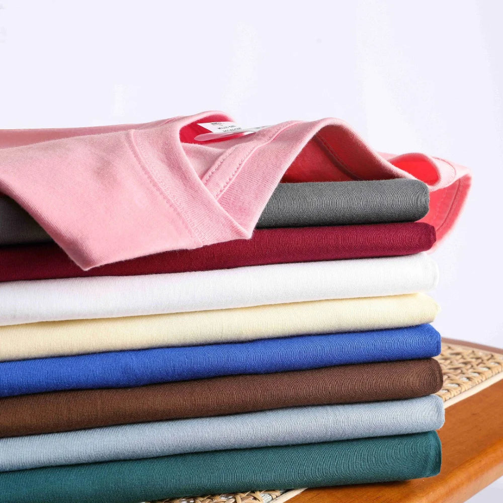 Unisex 100% Cotton Summer T-Shirt – Casual Loose Fit, Breathable Solid Color Tee for Men & Women