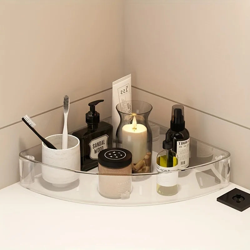 Large Capacity Acrylic Shelf Trolley – Bathroom & Kitchen Corner Storage Cart Organizer for Cosmetics and Home Essentials