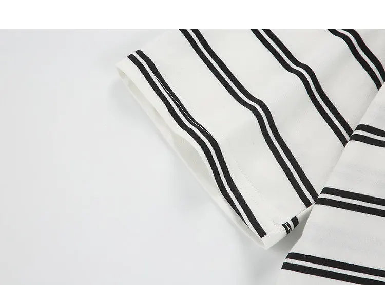 Men’s Striped Cotton T-Shirt – Casual Summer Fashion Tee, Oversized Fit, Available Up to 5XL, Funny and Stylish Design 