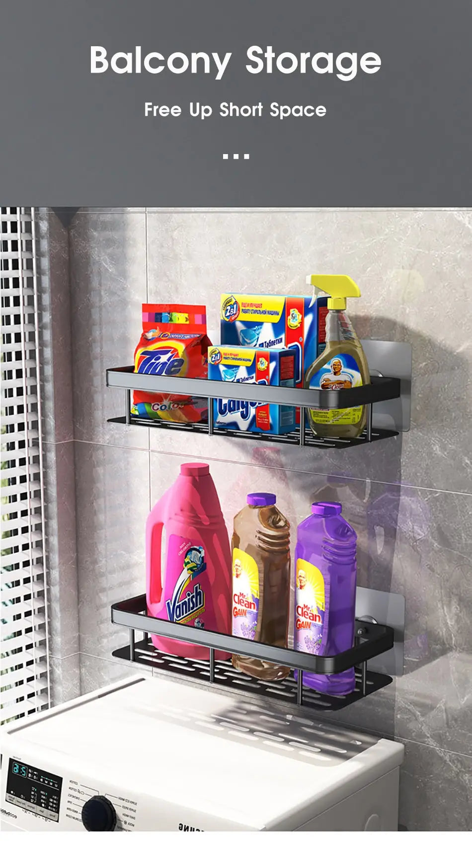 No-Drill Wall-Mounted Bathroom Shelf – Corner Shower Organizer for Shampoo, Toiletries, and Bathroom Essentials