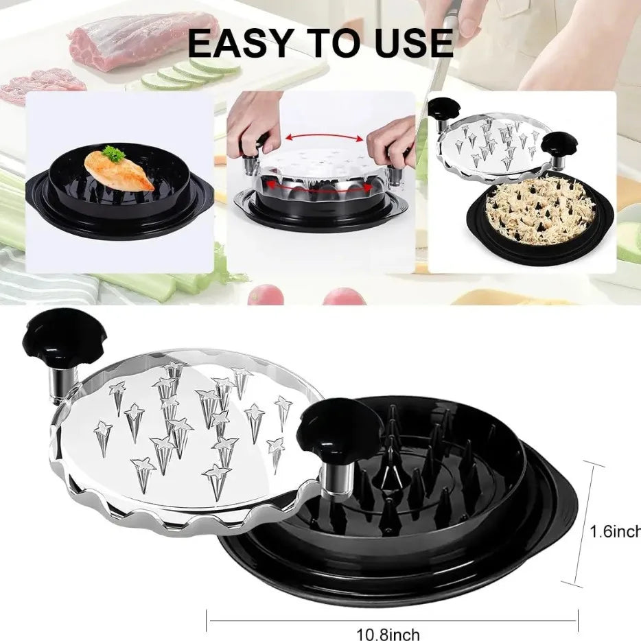 Chicken Shredding Tool with Lid – Meat Breast Shredder and Mincing Grinder for Chicken, Pork, and Beef