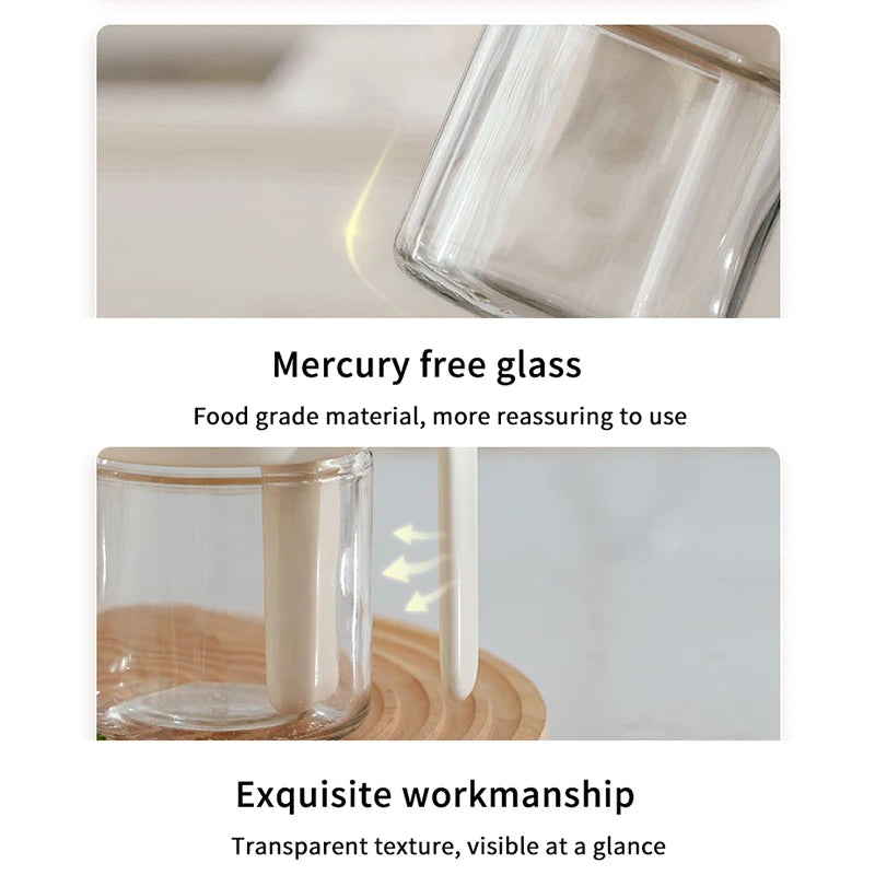 Moisture-Resistant Sealed Glass Spice Jar with Spoon – Kitchen Salt Container and Shaker