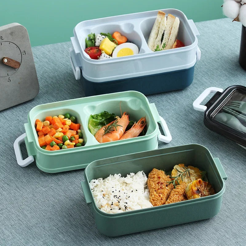 3-Layer Bento Lunch Box for School & Office | Microwave-Safe Food Storage Container