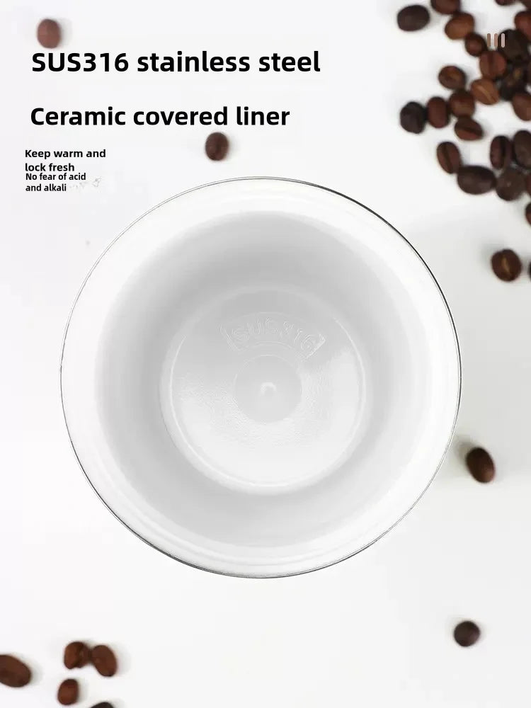 530ml Travel Coffee Mug – Reusable with Seal Lid, Stainless Steel & Ceramic Liner, Perfect for On-the-Go Coffee
