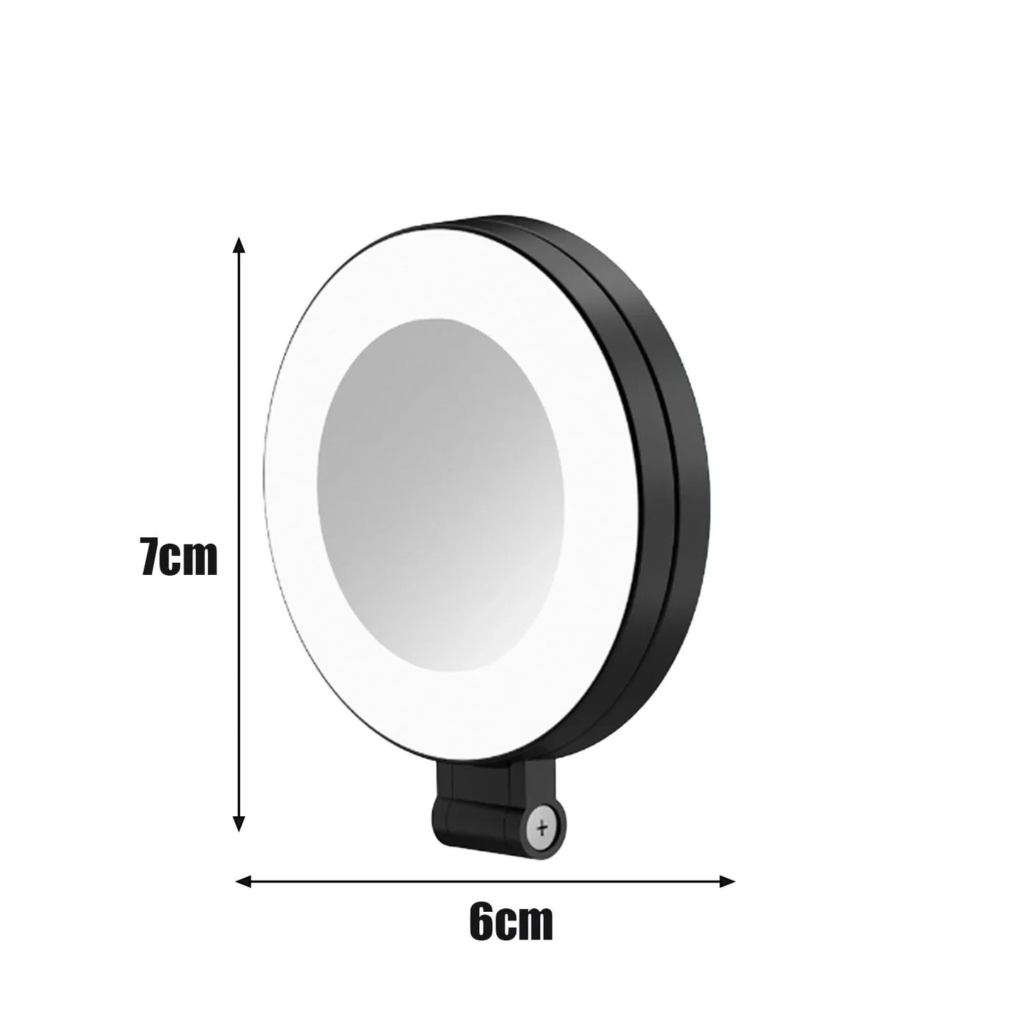 Portable Magnetic Selfie Ring Light with Built-in Mirror, Foldable 180° LED Phone Flash Compatible with MagSafe