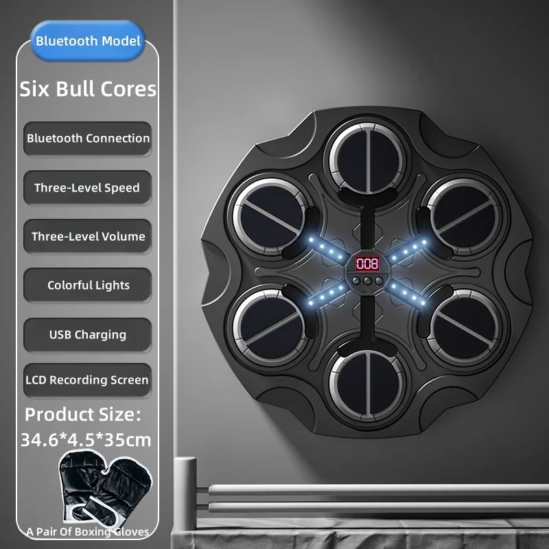 Smart Music Boxing Trainer – Interactive Wall-Mounted Target for Kids & Adults, Electronic Reaction Training Device for Home, Sanda & Fitness