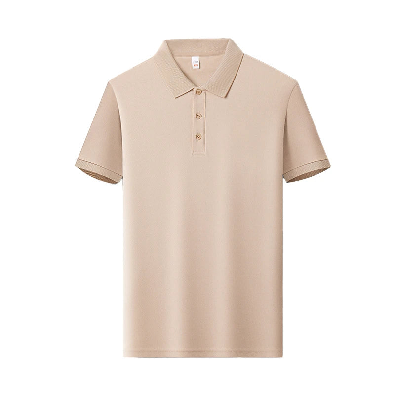 Men's Plain Short-Sleeve Polo Shirt – Summer Casual & Business Wear, Lightweight and Comfortable