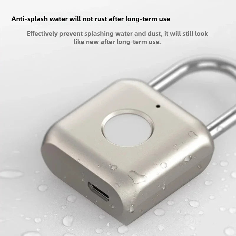 Smart Fingerprint Padlock – Electronic Lock for Luggage, Cabinets, Dorms, and More – Biometric Unlock for Secure Access