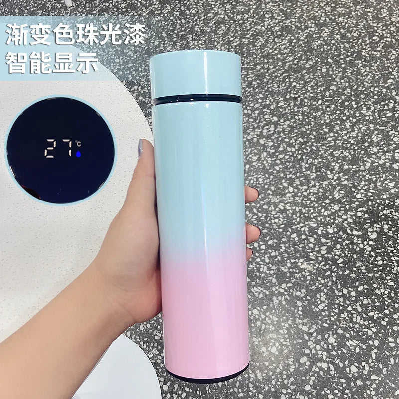 500ML Smart Insulated Thermos Water Bottle – Stainless Steel Vacuum Flask with Touch Temperature Display Digital Mug