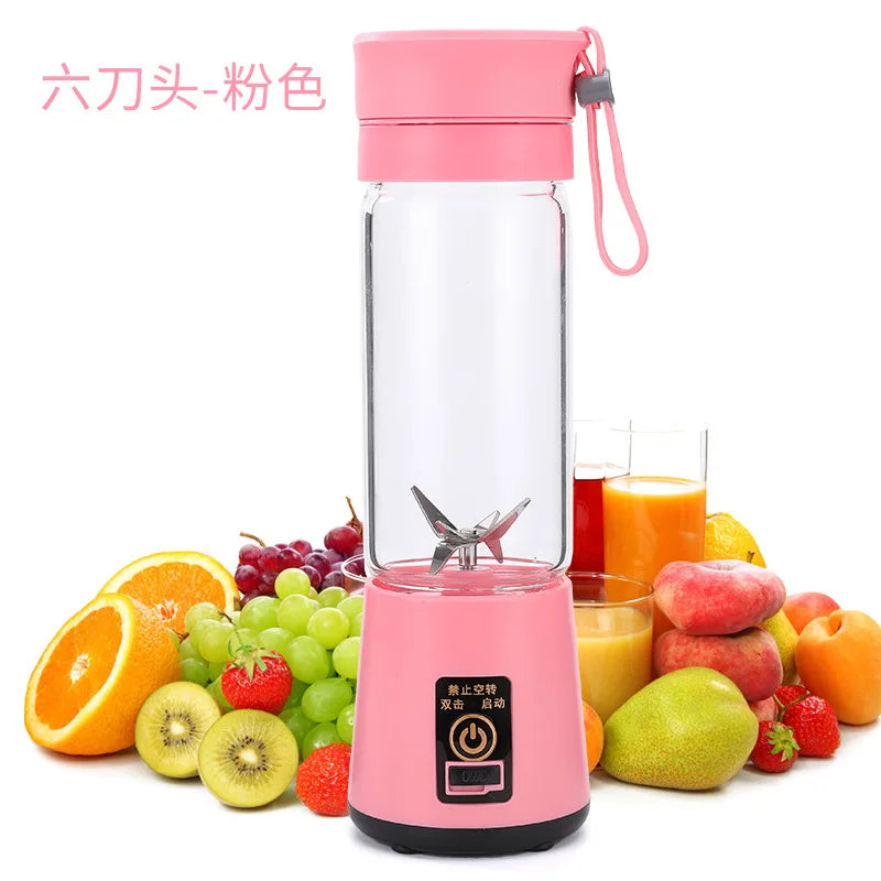 Portable Mini Electric Juicer Blender – USB Rechargeable Fruit Mixer & Multifunctional Smoothie Maker