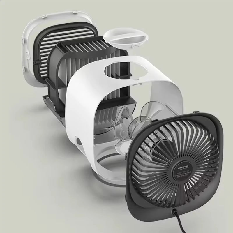 Portable Mini Air Conditioner – Personal Evaporative Cooler with 3-Speed Fan, Compact Desk Cooling Fan for Office, Home, or Car Use