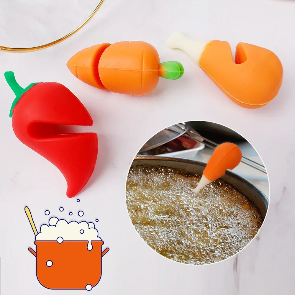 1/3Pcs Silicone Pot Lid Lifter – Heat-Resistant, Anti-Spill, Splash-Proof Lid Holder for Cooking | Creative & Durable Kitchen Gadget