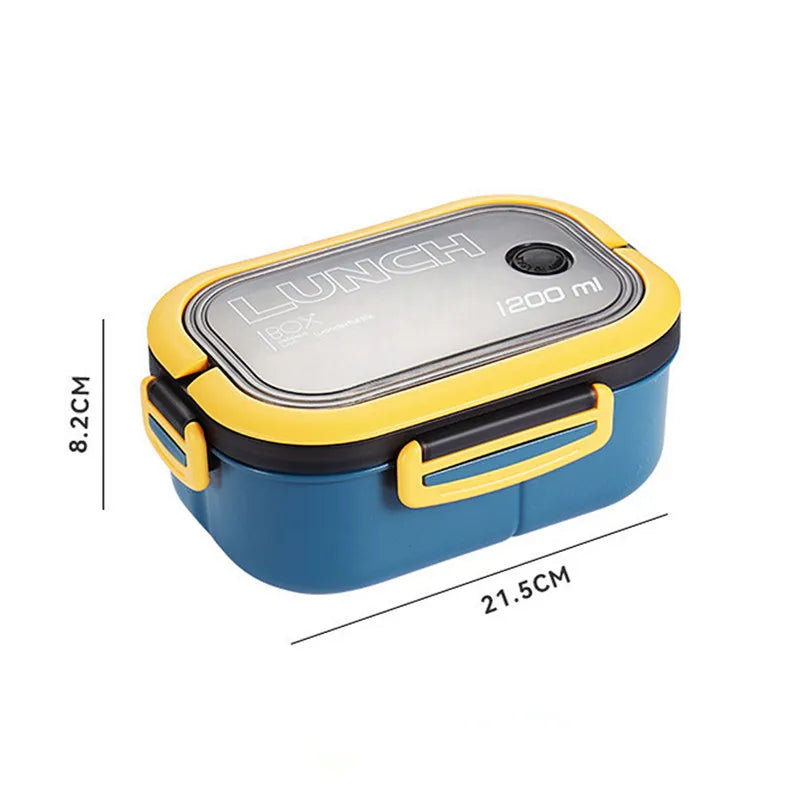1300ML 4-Compartment Bento Lunch Box with Cutlery – Microwave & Dishwasher Safe, Leakproof Food Container for School, Work & Adults